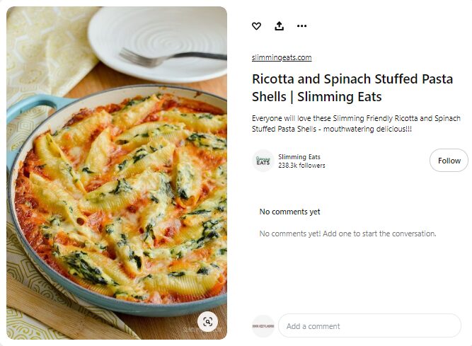 ricotta and spinach stuffed pasta