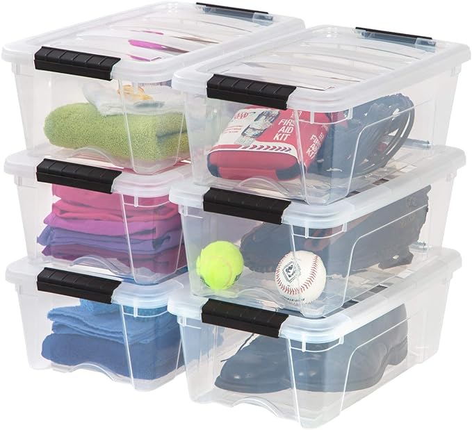 Clear storage bins