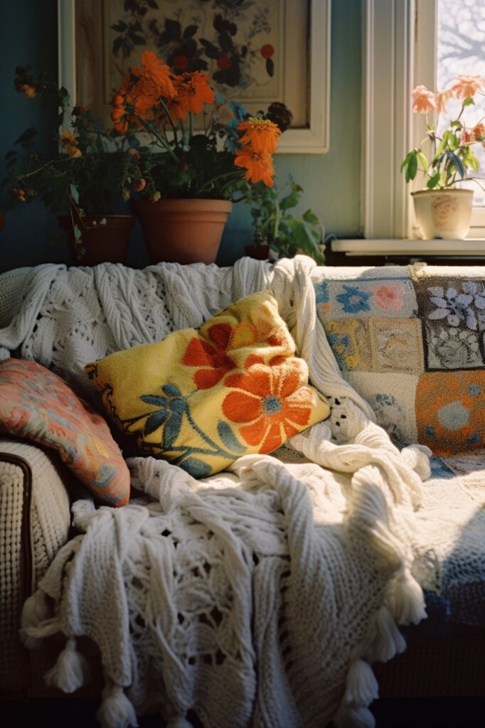 cozy textiles for farmhouse