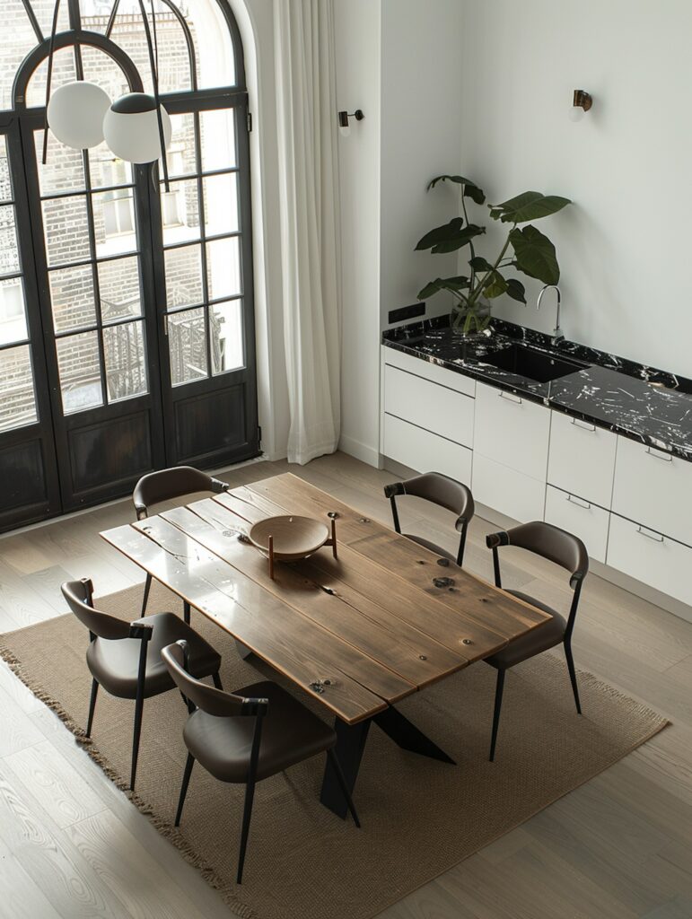 modern kitchen dining area